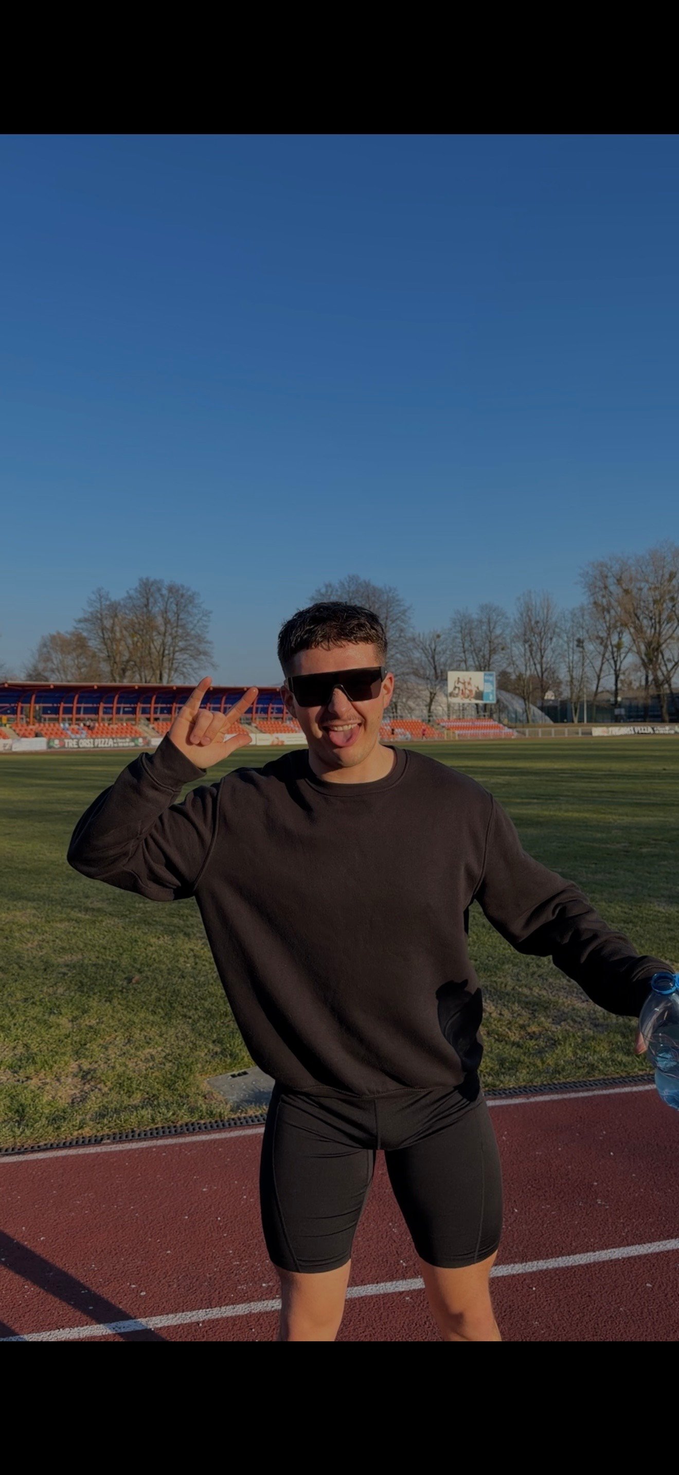 Stanisław Kowalski na bieżni stadionowej